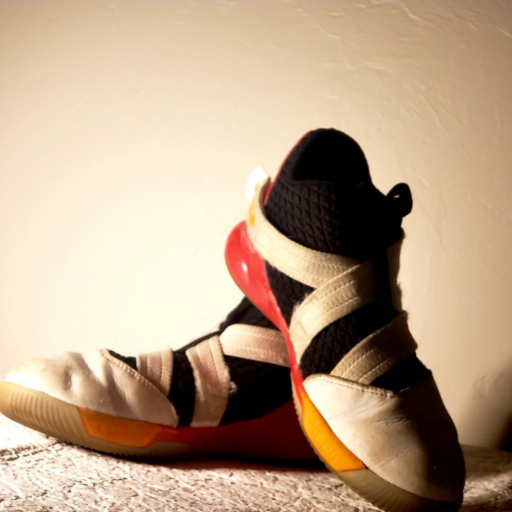 Nike LeBron Soldier XII 12 SFG, Worn, Fair, Size 2.5, Orange, Red, White